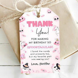 かわいいピンク幽霊ハロウィーン1歳の誕生日 ギフトタグ