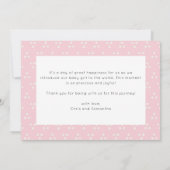 かわいいピンク恐竜ガールベビー写真誕生 案内状 (裏面)