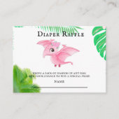 かわいいピンク恐竜トロピカルガールおむつラッフルブ 名刺 (正面)