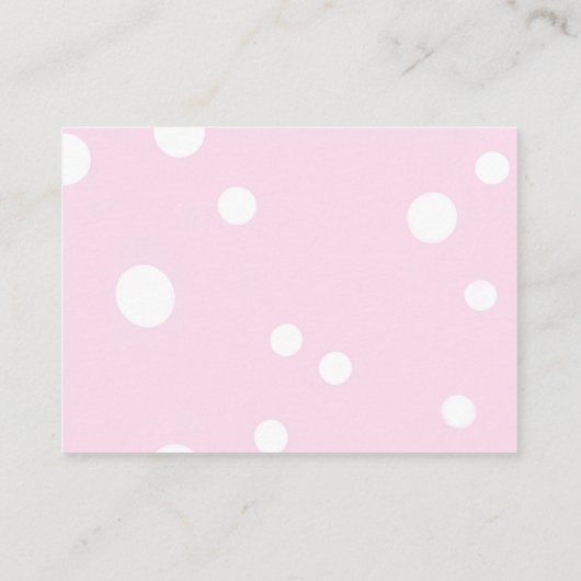 かわいいピンク恐竜トロピカルガールおむつラッフルブ 名刺 (裏面)