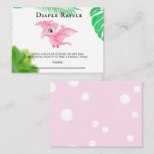 かわいいピンク恐竜トロピカルガールおむつラッフルブ 名刺 (正面/裏面)