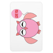 かわいいピンク愛あなたフクロウ磁石 マグネット (縦)