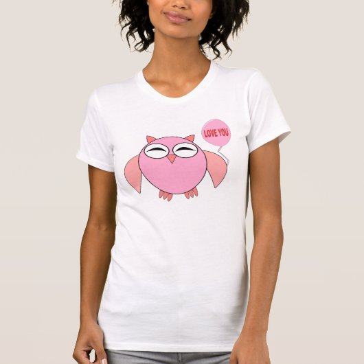 かわいいピンク愛You Owl Tシャツ (正面)