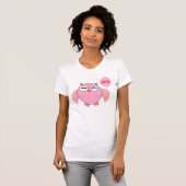 かわいいピンク愛You Owl Tシャツ (正面フル)