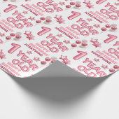 かわいいピンク文字バルーン1stバースデーラッピングパップ ラッピングペーパー (角)