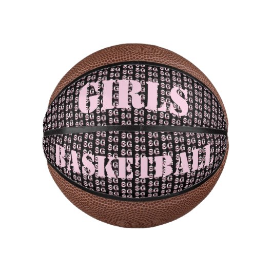 かわいいピンク文字ミニガールズバスケットボール ミニバスケットボール (正面)