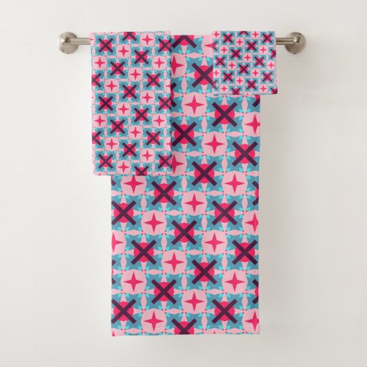 かわいいピンク星柄バスタオル バスタオルセット (インサイチュ)