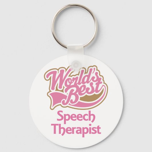 かわいいピンク最高のの世界のスピーチセラピスト キーホルダー (正面)
