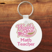 かわいいピンク最高のの世界数学先生 キーホルダー (正面)