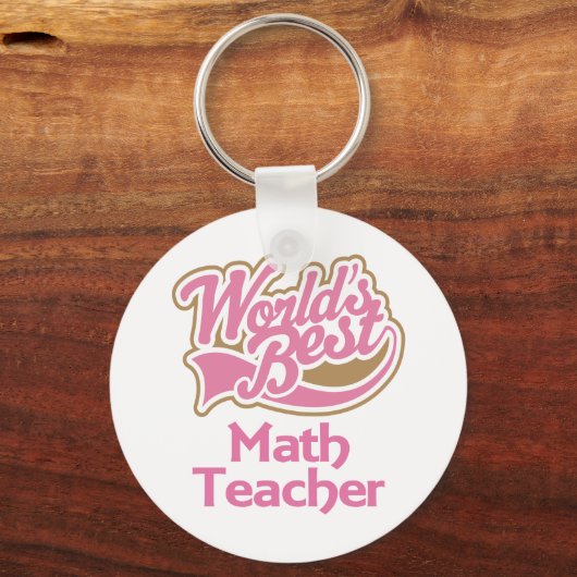 かわいいピンク最高のの世界数学先生 キーホルダー (正面)
