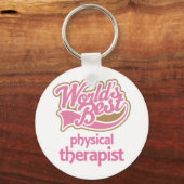 かわいいピンク最高のの世界物理セラピスト キーホルダー (正面)