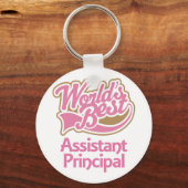 かわいいピンク最高の色の世界の助手 キーホルダー (正面)