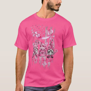かわいいピンク格言USAフラグ乳がん認識度M Tシャツ
