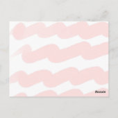 かわいいピンク波の水色ガール写真ありがとう ポストカード (裏面)