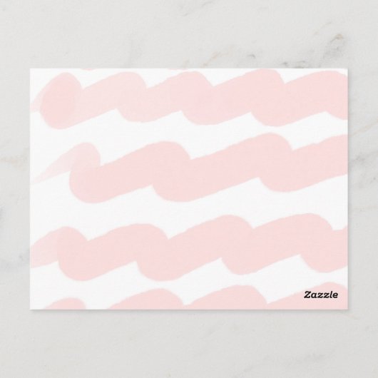 かわいいピンク波の水色ガール写真ありがとう ポストカード (裏面)
