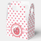 かわいいピンク猫の漫画 – パーソナライズされた子供の誕生日 フェイバーボックス (オープン)