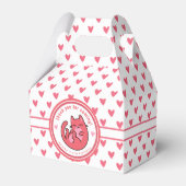 かわいいピンク猫の漫画 – パーソナライズされた子供の誕生日 フェイバーボックス (正面サイド)