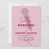 かわいいピンク甘い16誕生日カラオケパーティー 招待状 (正面)