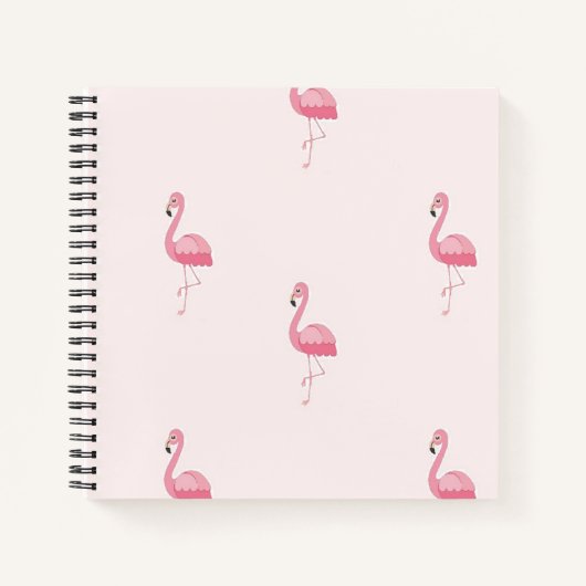 かわいいピンク立ちフラミンゴ ノートブック (正面)