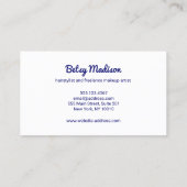 かわいいピンク紙吹雪リップメイクアップアーティストサロン 名刺 (裏面)