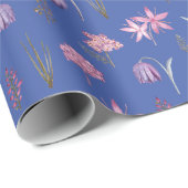 かわいいピンク紫のフローラ女の子シャワーギフト ラッピングペーパー (ロールコーナー)