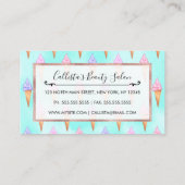 かわいいピンク紫の夏のアイスクリームコーン水色 予約カード (裏面)