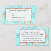 かわいいピンク紫の夏のアイスクリームコーン水色 予約カード (正面/裏面)