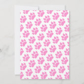 かわいいピンク紫の子犬ベビーシャワー招待状 招待状 (裏面)