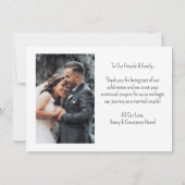 かわいいピンク結婚の豚のカップル |バックフォト サンキューカード (裏面)