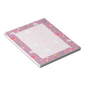 かわいいピンク絵文字unicornsキャンディーズ花棒つきキャンデー ノートパッド (アングル)