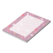 かわいいピンク絵文字unicornsキャンディーズ花棒つきキャンデー ノートパッド (回転)