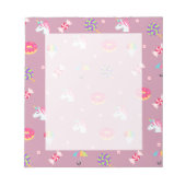 かわいいピンク絵文字unicornsキャンディーズ花棒つきキャンデー ノートパッド (正面)