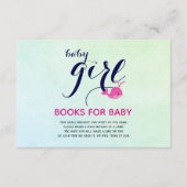 かわいいピンク色のクジラ海の本を赤ちゃんシャワー用 エンクロージャーカード (正面)