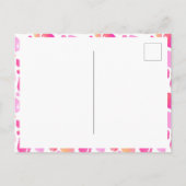 かわいいピンク色のバルーンガーリー写真誕生日ありがとう ポストカード (裏面)