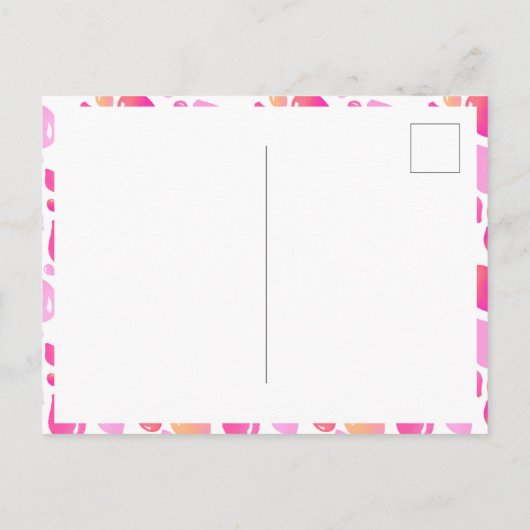 かわいいピンク色のバルーンガーリー写真誕生日ありがとう ポストカード (裏面)