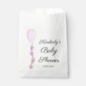 かわいいピンク色のバルーンベビーシャワー フェイバーバッグ (正面)