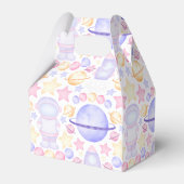 かわいいピンク色の宇宙宇宙飛行士誕生日 フェイバーボックス (裏面サイド)