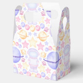 かわいいピンク色の宇宙宇宙飛行士誕生日 フェイバーボックス (オープン)