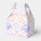 かわいいピンク色の宇宙宇宙飛行士誕生日 フェイバーボックス (正面サイド)