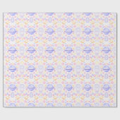 かわいいピンク色の宇宙宇宙飛行士誕生日 ラッピングペーパー (フラット)