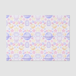 かわいいピンク色の宇宙宇宙飛行士誕生日 薄葉紙