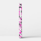 かわいいピンク色の灰色の白い抽象芸術花 Case-Mate iPhoneケース (裏面 / 左)