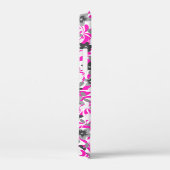 かわいいピンク色の灰色の白い抽象芸術花 Case-Mate iPhoneケース (裏面 / 右)