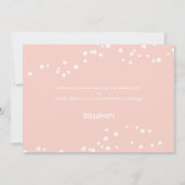 かわいいピンク色の熱気球ベビーシャワー サンキューカード (裏面)