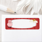 かわいいピンク色の豚ラベル ラベル (インサイチュ)