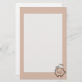 かわいいピンク色の豚リンク 便箋 (正面/裏面)