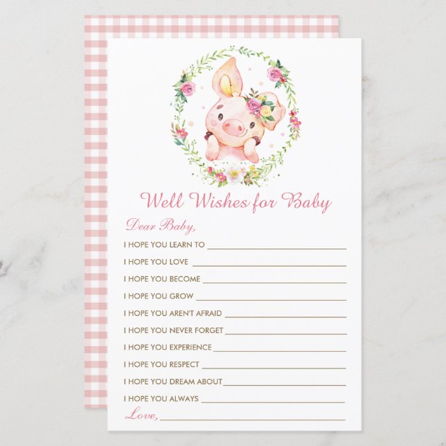 かわいいピンク豚の子豚の願いベビーゲーム (正面/裏面)