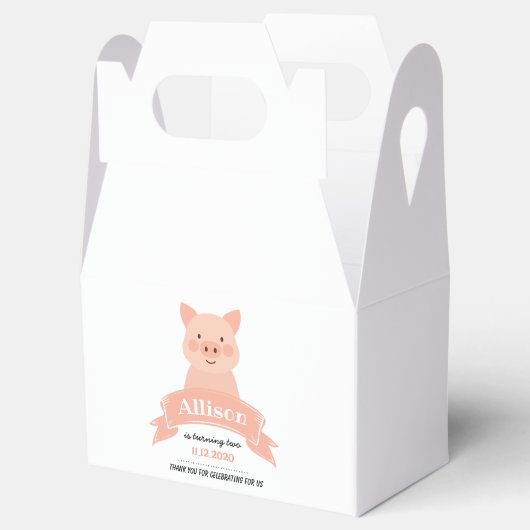 かわいいピンク豚の誕生日パーティー | サンキュー フェイバーボックス (オープン)