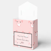 かわいいピンク豚顔おもしろい結婚のパターン フェイバーボックス (オープン)
