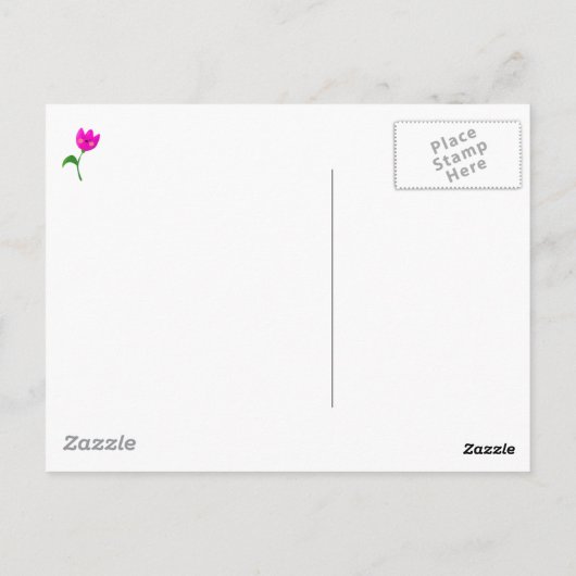 かわいいピンク象ありがとう ポストカード (裏面)